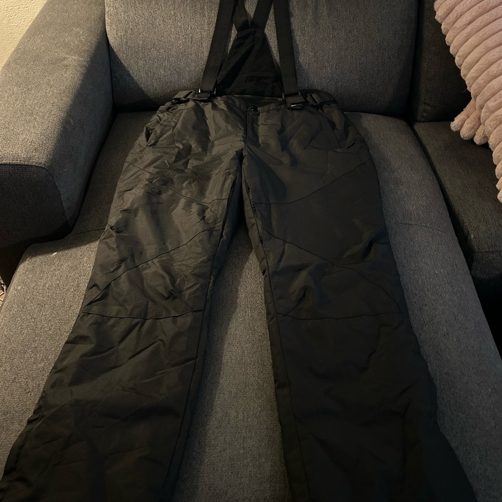 Black Snow Pants with Suspenders